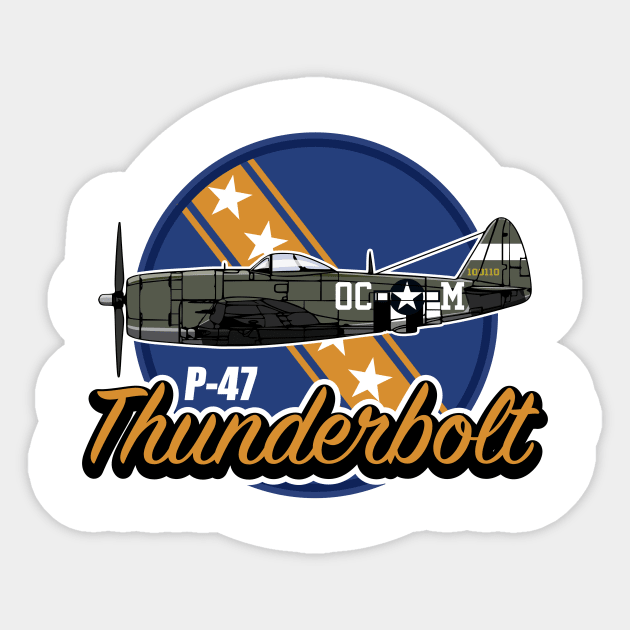 P-47 Thunderbolt Sticker by Tailgunnerstudios